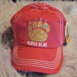 Vintage baseball cap with Mama Bear detail. coool!